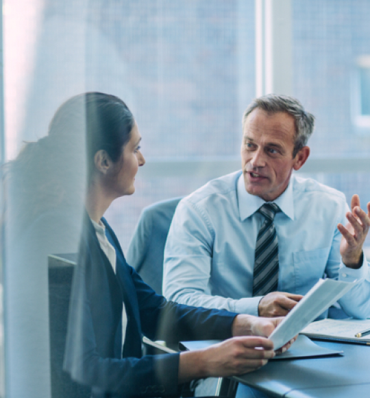 business people discussing strategy in office